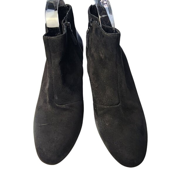 Cole Haan Genuine Suede & Leather Zip Ankle Boots Black Size 9 - Picture 3 of 15